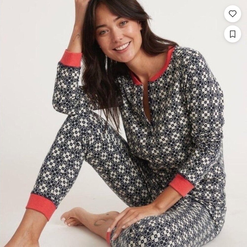 Marine Layer Black/White Red Cotton Pajama Set Small❤️
